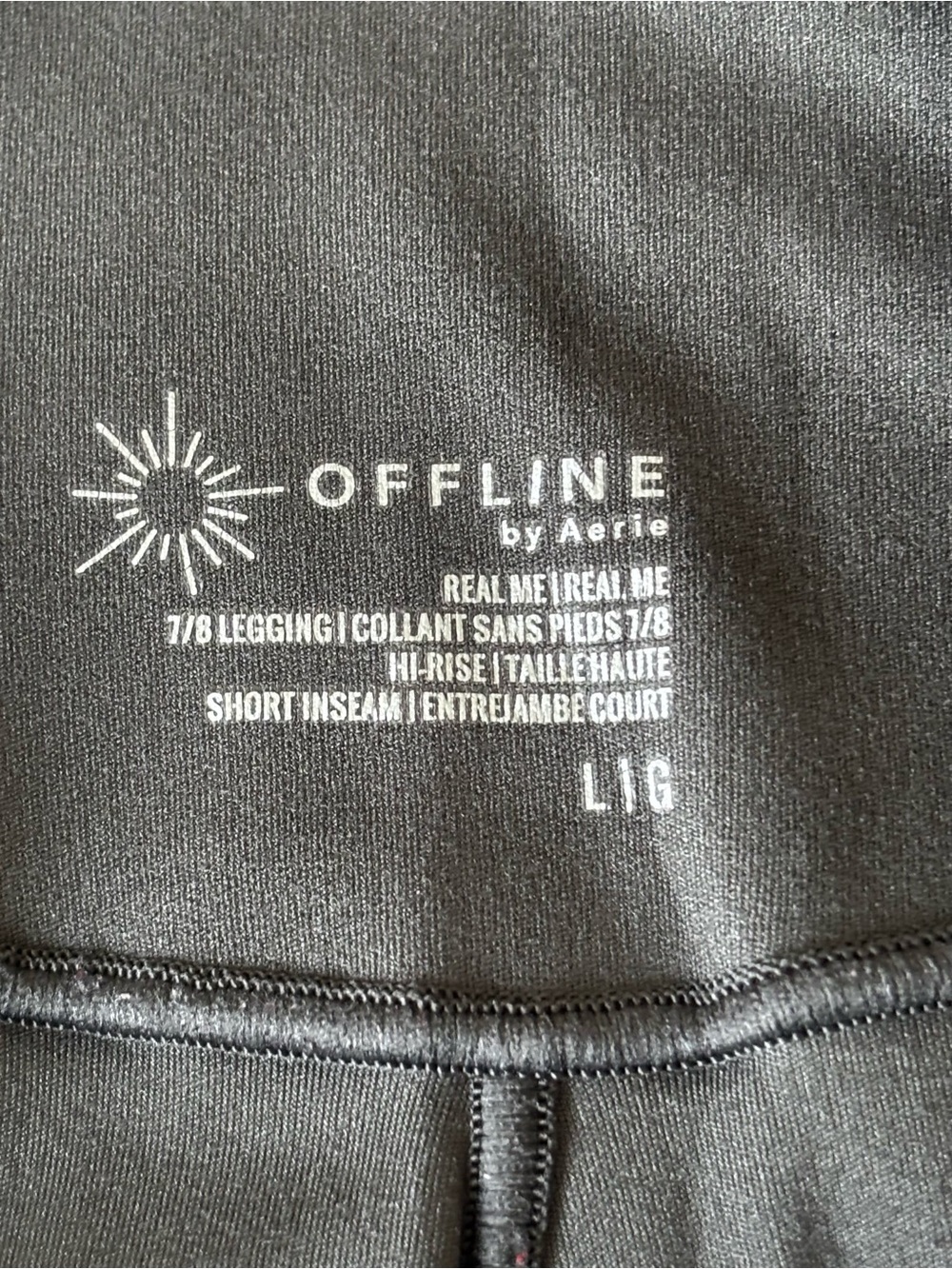 OFFLINE by Aerie Real Me 7/8 Hi-Rise Leggings Gray Size Large Short - Picture 4 of 4